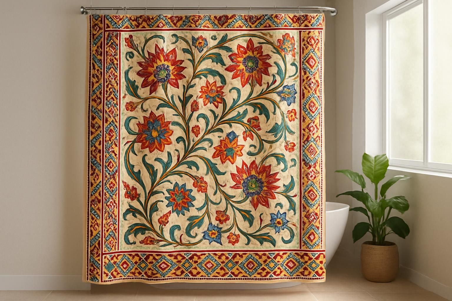 Découvrez les motifs laotiens fascinants qui embellissent notre quotidien, même sur un rideau de douche. Plongez dans l'univers vibrant de ces designs uniques qui apportent une touche d'originalité à votre décoration intérieure.